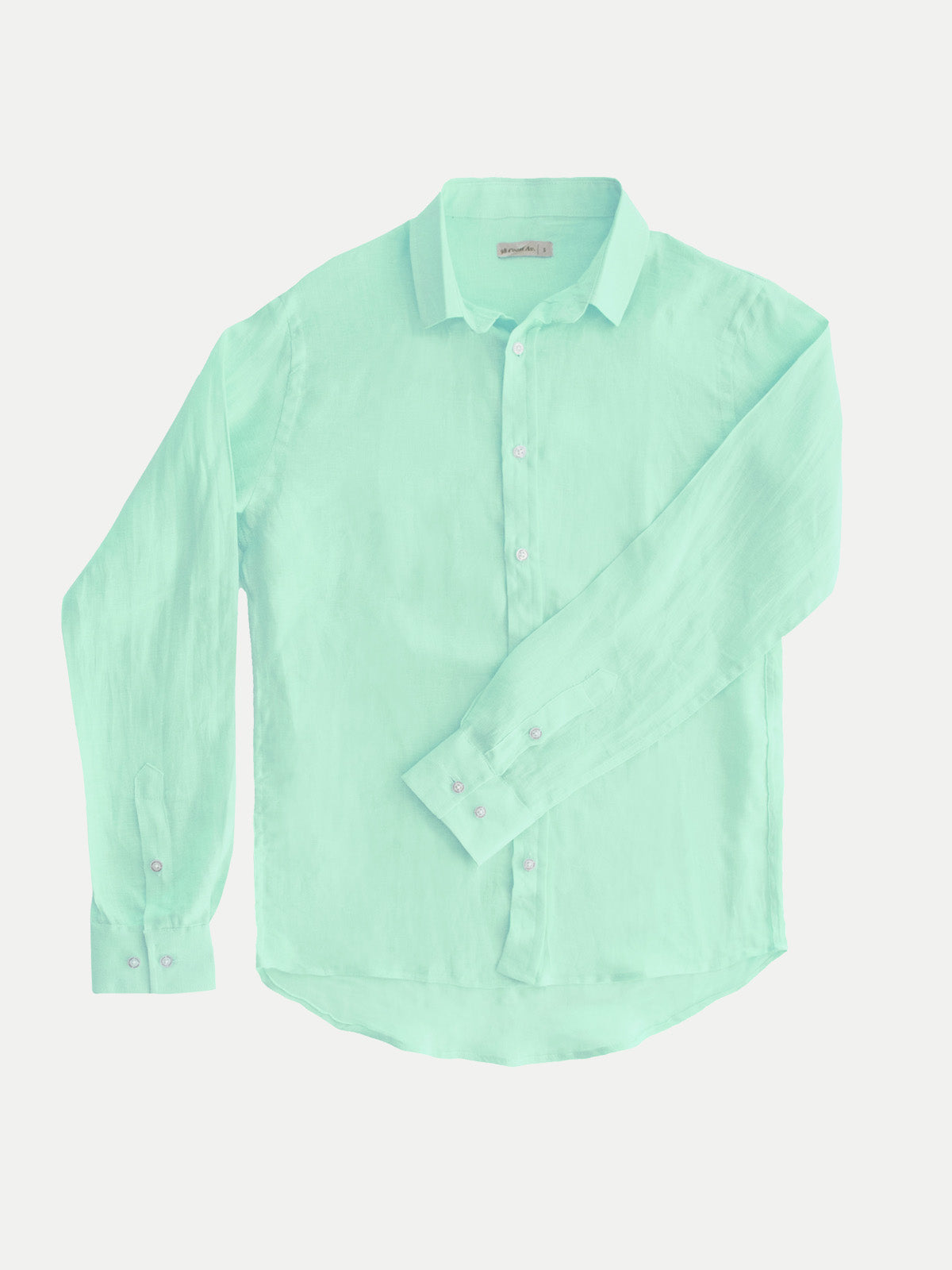 Camisa de Lino para Hombre - Manga Larga Aqua - 100% Lino